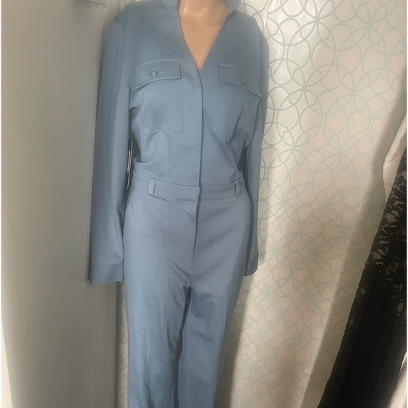 NWT Guess by Marciano Blue Jumpsuit with V-Neck and Belt size 6 - Picture 2 of 10